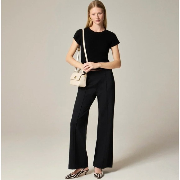 J. Crew Pants - 2025 J. Crew Womens Wide Leg Pant in Stretch Ponte Size‎ XS Black Office Career
